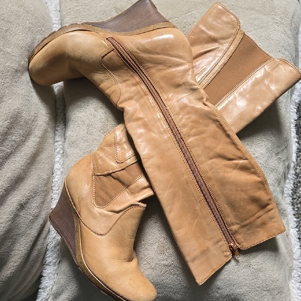 Tan Leather Women's Boots